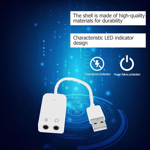 NOLITOY 2 قطعة USB محول بطاقة الصوت الخارجية مع مدخل الميكروفون ومخرج سماعة الرأس للحد من الضوضاء التوصيل والتشغيل جهاز الصوت لأجهزة الكمبيوتر المحمول وأجهزة الكمبيوتر المكتبية in Kuwait