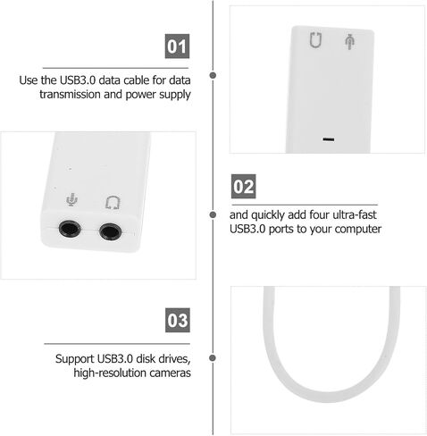 NOLITOY 2 قطعة USB محول بطاقة الصوت الخارجية مع مدخل الميكروفون ومخرج سماعة الرأس للحد من الضوضاء التوصيل والتشغيل جهاز الصوت لأجهزة الكمبيوتر المحمول وأجهزة الكمبيوتر المكتبية in Kuwait