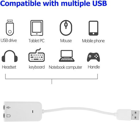 NOLITOY 2 قطعة USB محول بطاقة الصوت الخارجية مع مدخل الميكروفون ومخرج سماعة الرأس للحد من الضوضاء التوصيل والتشغيل جهاز الصوت لأجهزة الكمبيوتر المحمول وأجهزة الكمبيوتر المكتبية in Kuwait