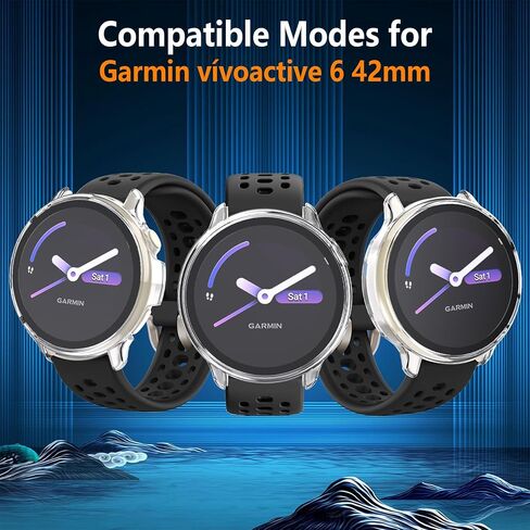 [2 Pack] for Garmin vívoactive 6 Case with Tempered Glass Screen Protector,[Anti-Drop] [Anti-Scratch] Slim Thin Hard PC Full-Body Protective Case,Shockproof & Non-Slip Watch Cover in Saudi Arabia