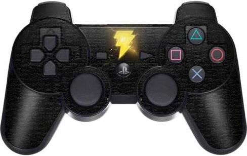 Skinit Decal Gaming Skin Compatible with PS3 Dual Shock Wireless Controller - Officially Licensed Warner Bros Black Adam Lightning Bolt Design in Saudi Arabia
