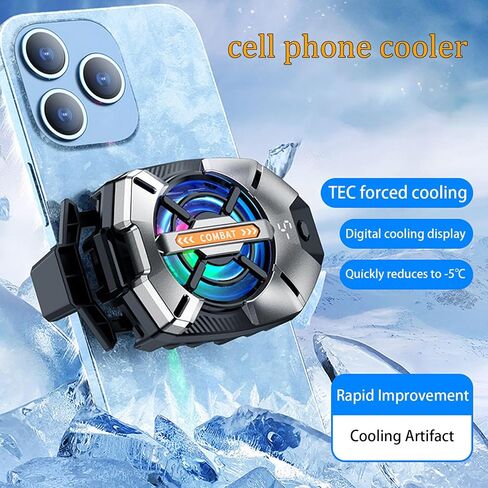 Cell Phone Cooler For Gaming, Cellphone Radiator With Dual Semi-Conductor Cooling Chip, Phone Cooling Fan For Various Mobile Phone Models/Tablet in Saudi Arabia