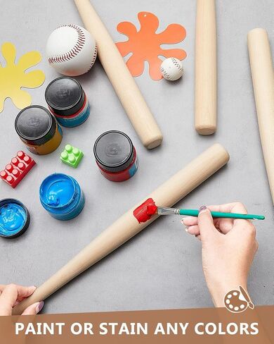 Wettarn 2 Pcs Mini Baseball Bats Wooden Baseball Bat Craft Unfinished Small Baseball Bats Unpainted Wood Baseball Bats for Painting DIY Craft Projects Ball Sports Party Favors in Saudi Arabia