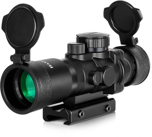 Hantoptik 4X32 Prism Scope Red & Green &Blue Illuminated Etched Reticle 4X Magnification Prism Sight Scope 20mm with Picatinny Rail Mount in Kuwait