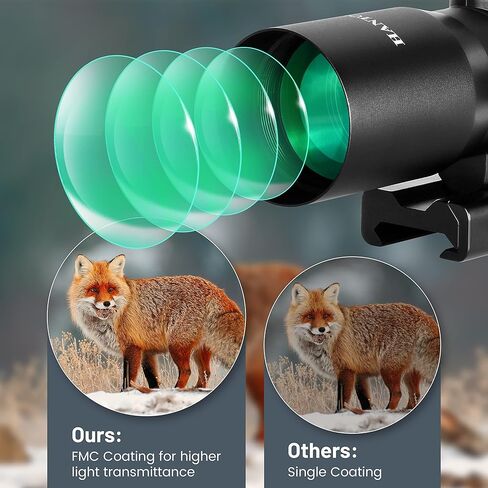 Hantoptik 4X32 Prism Scope Red & Green &Blue Illuminated Etched Reticle 4X Magnification Prism Sight Scope 20mm with Picatinny Rail Mount in Kuwait