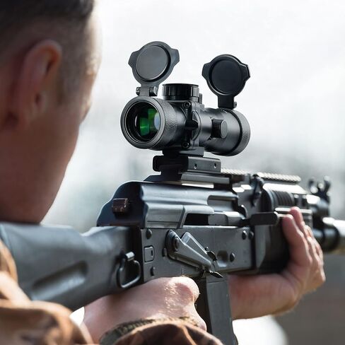 Hantoptik 4X32 Prism Scope Red & Green &Blue Illuminated Etched Reticle 4X Magnification Prism Sight Scope 20mm with Picatinny Rail Mount in Kuwait