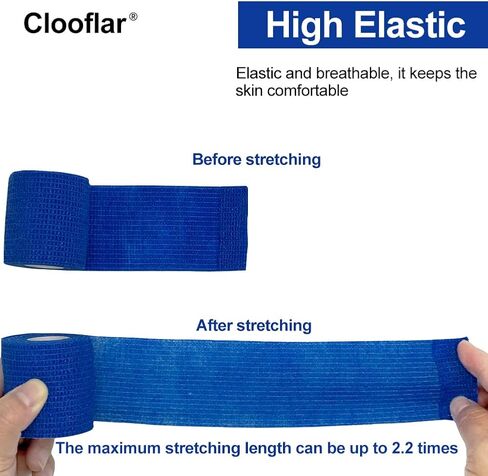 16 عبوة ضمادة لاصقة من اللصق ، 2 "× 5 ياردة ، غلاف ضمادة متماسكة أسود مرن للرياضة ، الإسعافات الأولية الطبية ، الالتواءات الكاحل ، تورم ولف الطبيب البيطري ، شريط قبضة in Kuwait