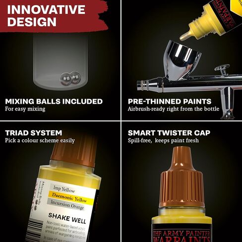 The Army Painter Warpaints Air Starter Set - Paint and Primer for Tabletop Roleplaying, Boardgames, and Wargames Miniature Model Painting - Non-Toxic Water-Based Airbrush Paint Set in Saudi Arabia