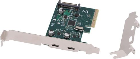 SUNGOOYUE 10Gbps PCIe USB 3.1 Gen 2 Expansion Card, 2 Ports USB Type C PCI Express 3.0 X4 Adapter with 10Gbps Data Transfer Speed, for Desktop Workstation OS X in Saudi Arabia