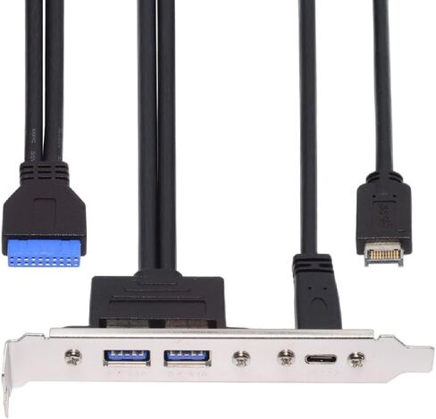 xiwai 10Gbps Motherboard 19/20Pin USB3.0 & Type-E to USB-C Type-C & USB 3.0 Dual Ports Female PCI-E Back Panel 5Gbps Cable 50cm in Saudi Arabia
