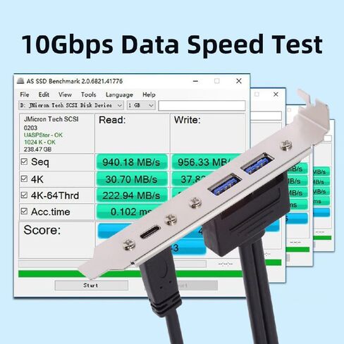 xiwai 10Gbps Motherboard 19/20Pin USB3.0 & Type-E to USB-C Type-C & USB 3.0 Dual Ports Female PCI-E Back Panel 5Gbps Cable 50cm in Saudi Arabia