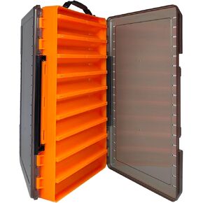 Large Fishing Lure Box Organizer - 18 Compartment Double Sided Fishing Tackle Box for Crankbait Squid Jig Bait Storage in Saudi Arabia