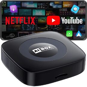 صندوق Ai Magic Box لبث Netflix/YouTube/TikTok، دونجل محول CarPlay اللاسلكي مع محرك USB لتشغيل السيارة السلكية OEM ونظام ملاحة GPS للسيارات بنظام Android in Kuwait