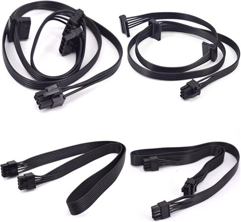 كابل إمداد الطاقة PCI-e 6Pin 1 إلى 3 SATA 4Pin IDE GPU 8Pin إلى 6+2Pin CPU 4+4 Pin للمفاعل الأساسي 850 وات 650 وات (مجموعة كاملة) in Saudi Arabia