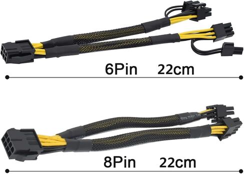 1/2 قطعة 6Pin 8Pin PCI إلى PCIE 8 (6+2) Pin كابل الطاقة بطاقة الرسومات PCI-E GPU البيانات الفاصل (8PIN Plus-2) in Saudi Arabia