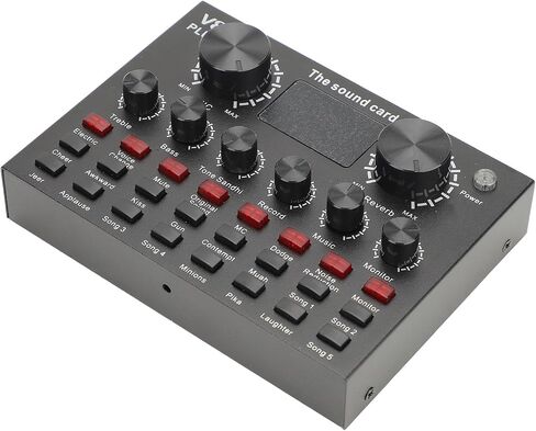 Dpofirs Sound Card with Built-in Microphone, Portable Clear Recording for Streaming in, Karaoke, KTV Sound Effects Card in Saudi Arabia