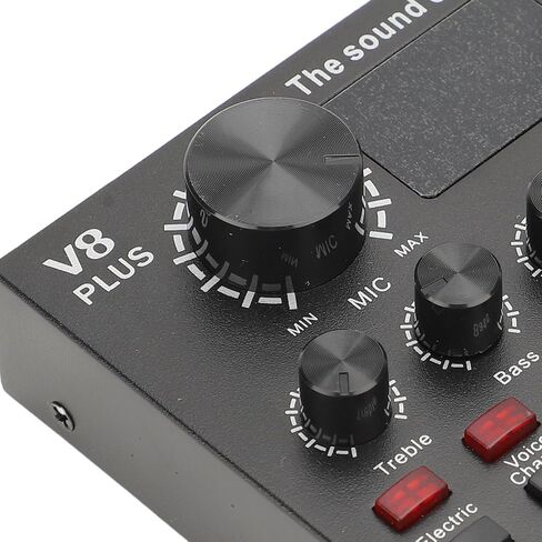 Dpofirs Sound Card with Built-in Microphone, Portable Clear Recording for Streaming in, Karaoke, KTV Sound Effects Card in Saudi Arabia