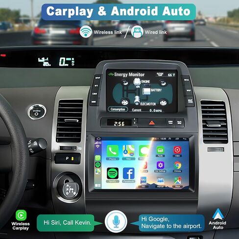 Car Radio for Toyota Prius 2003-2009 | Support Wireless A-pple Carplay Android Auto | GPS Navigation| Android 13 9" Touch Screen FM Bluetooth Head Unit | Backup Camera | 4G+64G in Saudi Arabia
