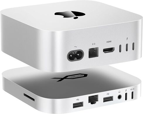 Mac mini M4 Dock، محطة إرساء Beelink EX Mate Mini-A 80 جيجابت في الثانية، 2 * فتحات M.2 PCIex2 SSD، توسيع بحد أقصى 16 تيرابايت، فتحة بطاقة SD4.0، 2.5 جيجا بايت LAN، منفذ USB C PD3.0 بقدرة 15 وات، 2 * USB A 5 جيجابت في الثانية، صوت 3.5 ملم in Kuwait