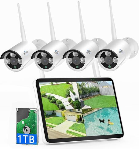 Hiseeu 4K 8MP Security Camera, 24/7 Recording, Corded Plug-in Powered, 2.4G/5G Wireless WiFi Camera, Free Cloud Storage, Color Night Vision, Two Way Audio, Waterproof in Saudi Arabia