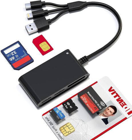 قارئ محول XD/TF/SD إلى iPhone مع USB-C، USB-A، Lightning - قارئ بطاقة SD MicroSD xD-Picture 3in1، محول OTG محول بطاقة SD للهواتف الذكية/iPhone 17/16/15/14/13/iPad/PC/Android/Macbook/الكاميرا in Saudi Arabia