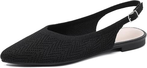 Slingback Flats for Women Pointed Toe Knit Ballet Flats Comfortable Breathable Adjustable Ankle Buckle Dressy Flats for Party Prom Dance in Kuwait