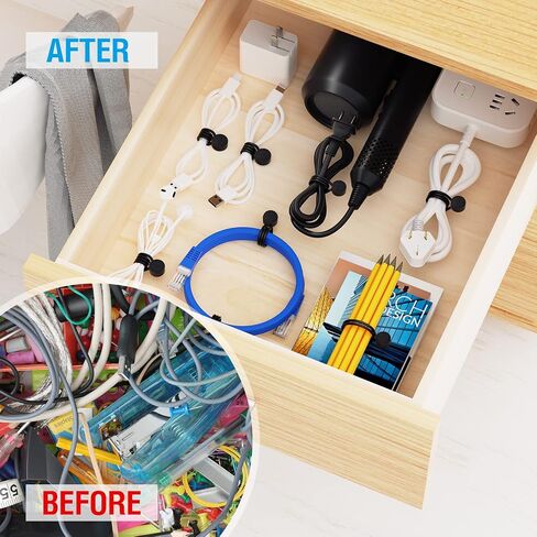 Magnetic Twist Ties, Reusable Silicone Cable Ties with Strong Magnet for Bundling and Organizing,Cord Wrap Clip Straps for Home or Office (Black-8 Packs) in Saudi Arabia