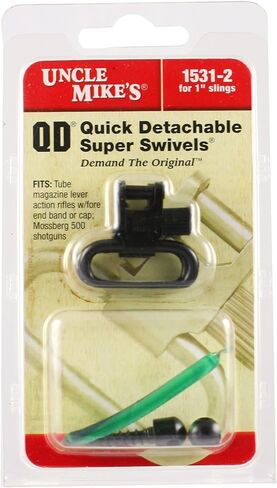 Uncle Mike's Quick Detachable Fore End Band Style Sling Swivels (Blued, 1-Inch Loop) , BLACK in Saudi Arabia