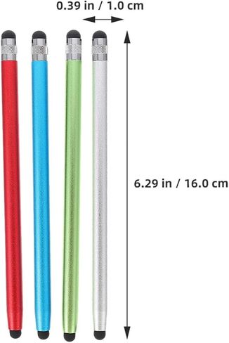 4pcs Double-Sided Capacitive Touch Screen Pen with Rubber Tips Lightweight Magnesium Aluminum Alloy Stylus for Tablets and Phones Smooth Precise Writing and Drawing Multi-Color in Saudi Arabia