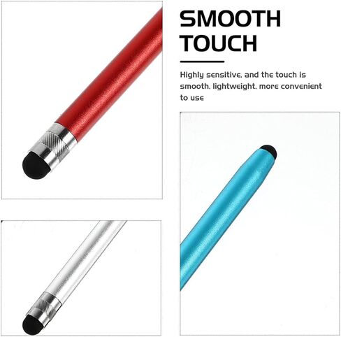 4pcs Double-Sided Capacitive Touch Screen Pen with Rubber Tips Lightweight Magnesium Aluminum Alloy Stylus for Tablets and Phones Smooth Precise Writing and Drawing Multi-Color in Saudi Arabia