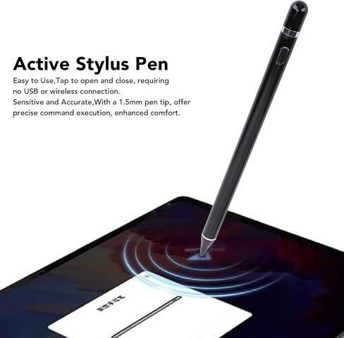 Pen for iOS Pro Air Tablet, Active Pen with Palm Rejection, High Sensitivity, Rechargeable Pencil for 11/X/8/7/6/5/4 Seties Phone (Black) in Saudi Arabia