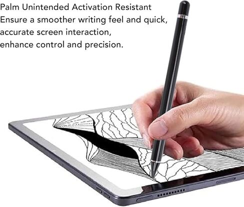 Pen for iOS Pro Air Tablet, Active Pen with Palm Rejection, High Sensitivity, Rechargeable Pencil for 11/X/8/7/6/5/4 Seties Phone (Black) in Saudi Arabia
