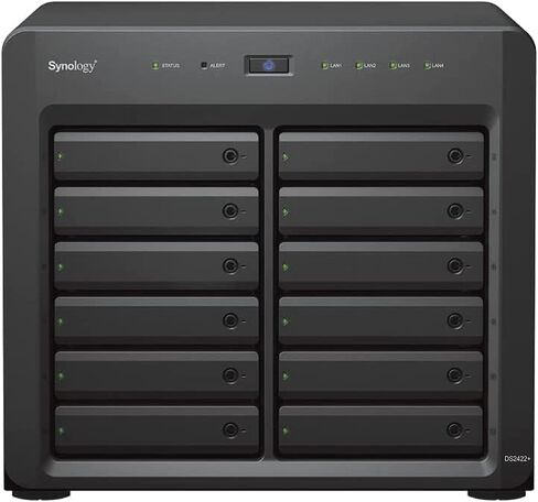 Synology DiskStation DS2422+ NAS Server مع وحدة المعالجة المركزية Ryzen 2.2 جيجا هرتز، وذاكرة 32 جيجا بايت، وتخزين محرك الأقراص الثابتة 216 تيرابايت، و4 منافذ LAN بسرعة 1 جيجابت، ونظام تشغيل DSM in Saudi Arabia
