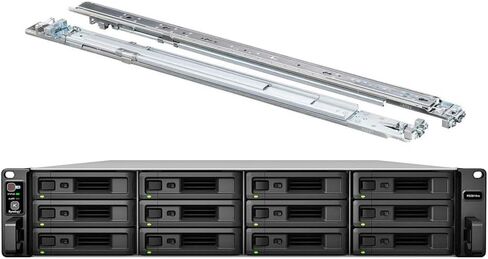 Synology RackStation RS3618xs NAS Server with Xeon 2.4GHz CPU, 64GB Memory, 96TB SSD Storage, 4 x 1GbE LAN Ports, DSM Operating System Bundle with Rail kit in Saudi Arabia