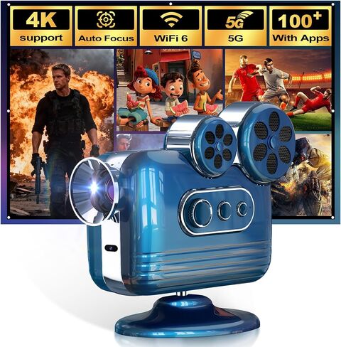 Smart support for 4K projectors,Comes with a mini stand ,Mini Projector with Stereo Speaker,1080P Full HD Portable Projector, Compatible with TV Stick Smartphone/ pc/USB (No Apps) in Saudi Arabia