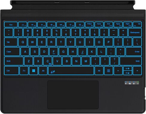 لوحة مفاتيح Surface Pro 3/4/5/6/7/7+، لوحة مفاتيح سطحية بلوتوث لاسلكية رفيعة للغاية مع لوحة تتبع مقاومة لراحة اليد، إضاءة خلفية بـ 7 ألوان، وظيفة النوم/الاستيقاظ، عمر بطارية طويل in Saudi Arabia