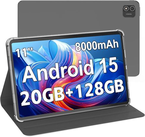 Android 15 Tablet 12 inch, AI Tablet with 2000 × 1200 Display, Octa-Core Up to 2.0GHZ, Tablets Computer with 20GB RAM & 128GB RAM 1TB Expand, 8000 mAh & 20 PD Charger, WiFi 6, BT5.0, Support GPS in Kuwait