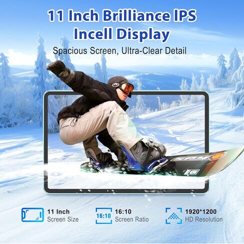 Android 15 Tablet 12 inch, AI Tablet with 2000 × 1200 Display, Octa-Core Up to 2.0GHZ, Tablets Computer with 20GB RAM & 128GB RAM 1TB Expand, 8000 mAh & 20 PD Charger, WiFi 6, BT5.0, Support GPS in Kuwait