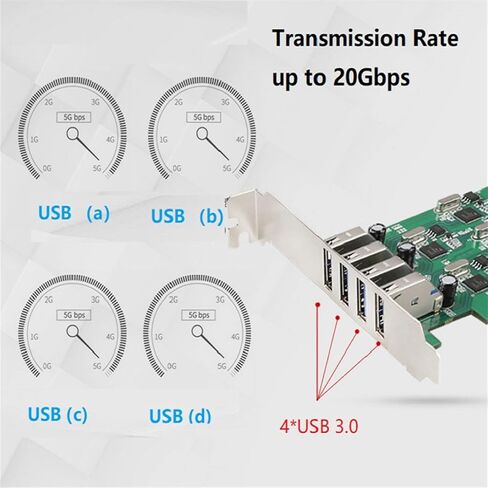 محول USB PCIE 4 منافذ USB 3.0 إلى بطاقة المحول USB3.0 15-PIN لوحة توسيع محول المنفذ للكمبيوتر الشخصي in Kuwait