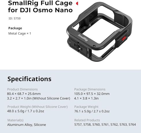 SmallRig Magnetic Mount for DJI Osmo Nano, for Insta360 GO 3S, with Neck Strap, Wrist Strap, Anti-Loss Hanging Hole Design, Neck Mount POV/Vlog Selfie in Saudi Arabia