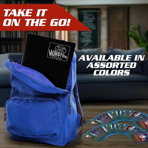 Monster Binder - ألبوم بطاقات تجارية من 9 جيوب - أزرق غير لامع (جيب مضاد للسرقة يحمل أكثر من 360 بطاقة) in Saudi Arabia