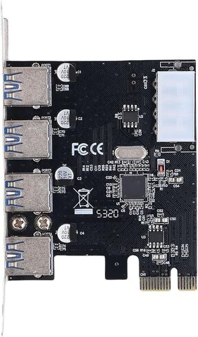 ZJchao USB 3.0 PCI Express Expansion Card 4 Ports Ultra High Speed 5Gbps Self Powered for Desktop PC Workstations NAS Data Centers Support 2000 Vista Systems in Saudi Arabia