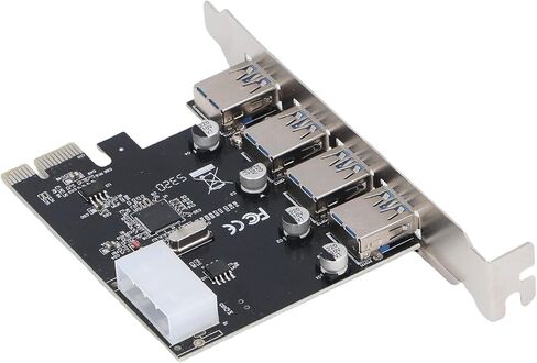 ZJchao USB 3.0 PCI Express Expansion Card 4 Ports Ultra High Speed 5Gbps Self Powered for Desktop PC Workstations NAS Data Centers Support 2000 Vista Systems in Saudi Arabia