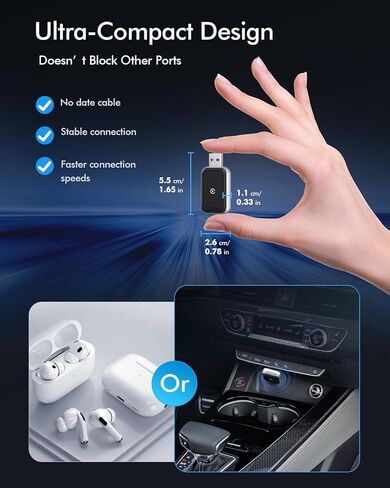 محول CarPlay اللاسلكي لهواتف iPhone، تحويل سلكي إلى لاسلكي، التوصيل والتشغيل، محول USB صغير، اتصال تلقائي سريع، متوافق مع iPhone 6+ (iOS 10+) و2016+ سيارات in Kuwait