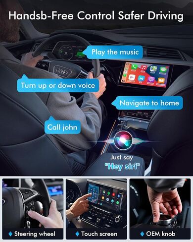 محول CarPlay اللاسلكي لهواتف iPhone، تحويل سلكي إلى لاسلكي، التوصيل والتشغيل، محول USB صغير، اتصال تلقائي سريع، متوافق مع iPhone 6+ (iOS 10+) و2016+ سيارات in Kuwait