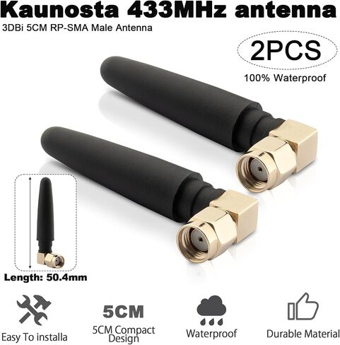 433Mhz Antenna SMA Male 3dBi Omnidirectional Thumb Antenna Short Range Mini Aerial for Ham Radio Signal Booster Wireless Repeater LoRa IoT Remote Walkie Smart Home Sensor (2 Pack) in Saudi Arabia