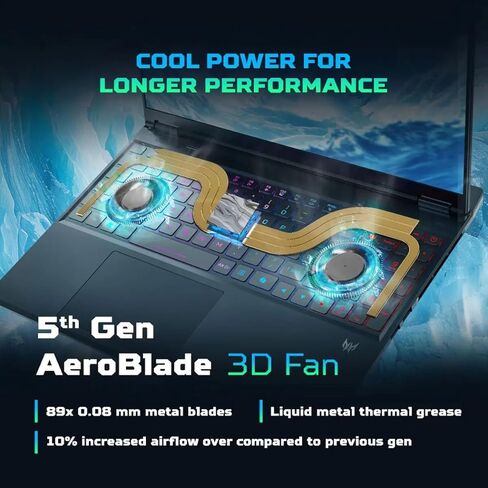 كمبيوتر محمول للألعاب acer Predator Helios Neo 16S AI، NVIDIA RTX 5070Ti، شاشة OLED مقاس 16 بوصة 2.5K WQXGA 240 هرتز 2 مللي ثانية، Intel Ultra 9 275HX، لوحة مفاتيح بإضاءة خلفية RGB، 64 جيجابايت DDR5، 8 تيرابايت SSD، Windows 11 Pro، ملحقات in Saudi Arabia