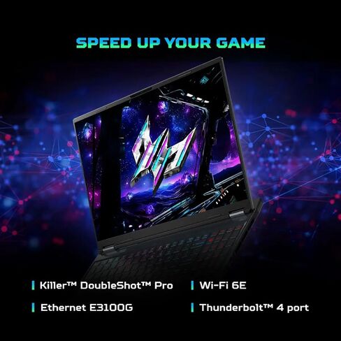 كمبيوتر محمول للألعاب acer Predator Helios Neo 16S AI، NVIDIA RTX 5070Ti، شاشة OLED مقاس 16 بوصة 2.5K WQXGA 240 هرتز 2 مللي ثانية، Intel Ultra 9 275HX، لوحة مفاتيح بإضاءة خلفية RGB، 64 جيجابايت DDR5، 8 تيرابايت SSD، Windows 11 Pro، ملحقات in Saudi Arabia