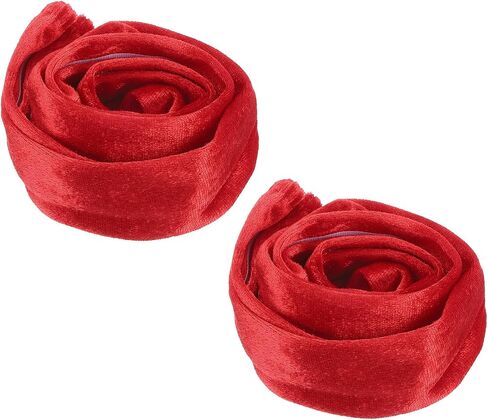 PATIKIL 2.6ft Chandelier Chain Cord Cover, 2 Pcs Velvet Cloth Fabric Chain Sleeve Decorative Cord Covers for Chandelier Wires Swing Cable, Hook and Loop Fastener Style, Red in Saudi Arabia