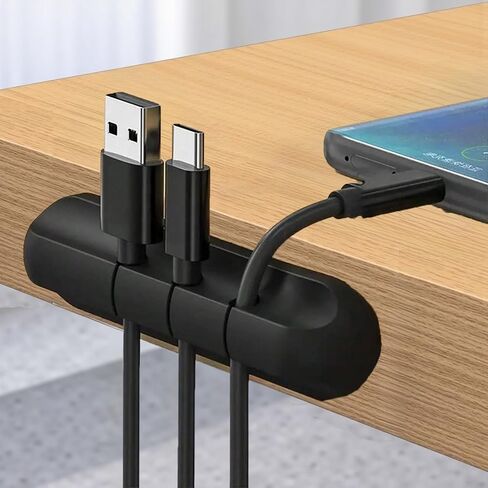 3clips Silicone Cable Clips - Cord Organizer & Winder for USB Chargers, Mouse, Keyboard - Desk Wire Management System - Reusable in Saudi Arabia